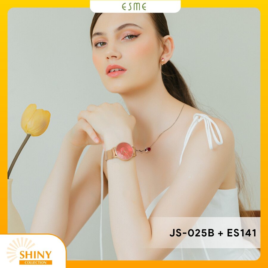 Combo Đồng Hồ Nữ JS-025B Julius Hàn Quốc + Nữ Trang ESME ES141