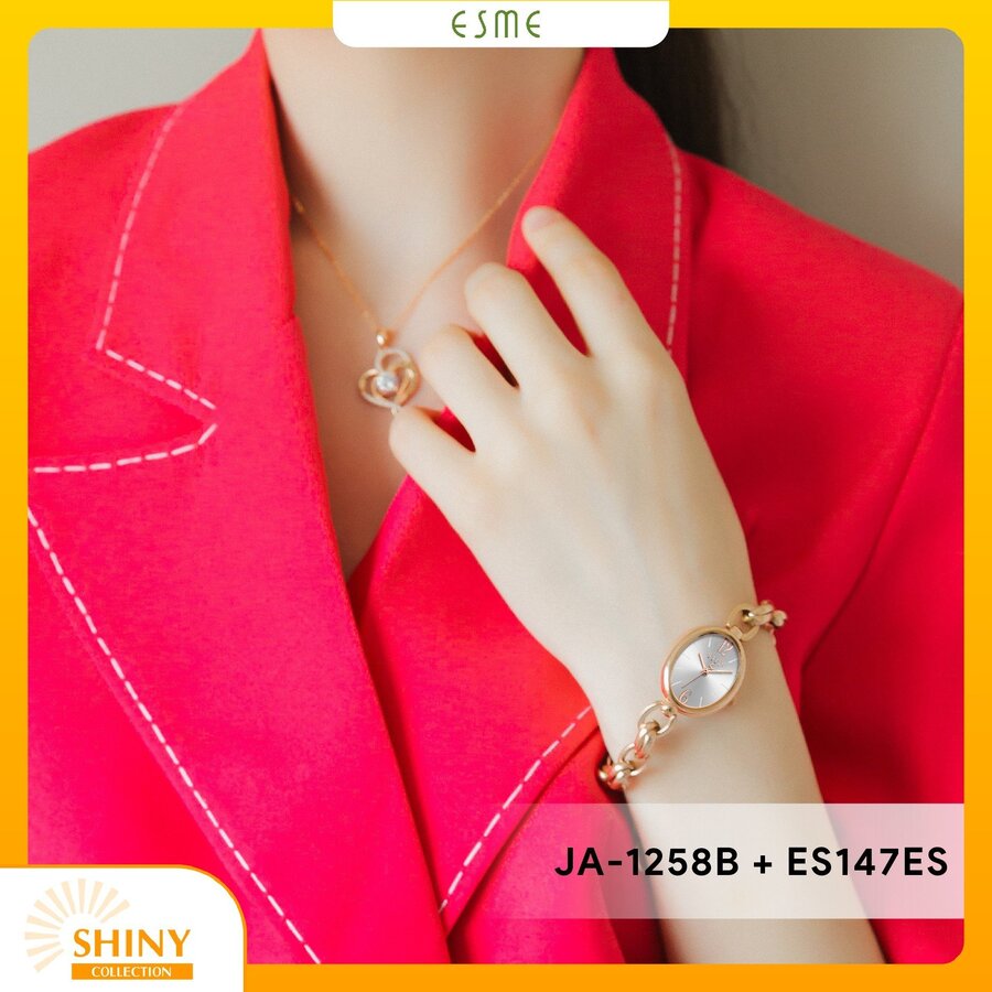 Combo Đồng Hồ Nữ JA-1258B Julius Hàn Quốc + Nữ Trang ESME ES147ES