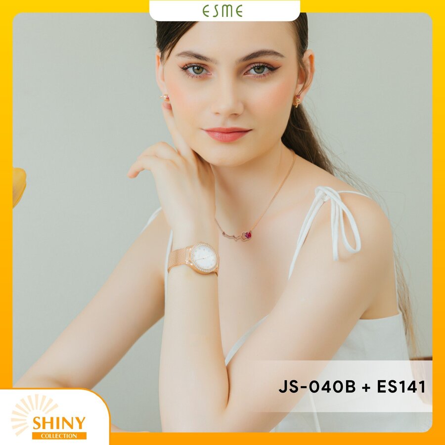 Combo Đồng Hồ Nữ JS-040B Julius Hàn Quốc + Nữ Trang ESME ES141