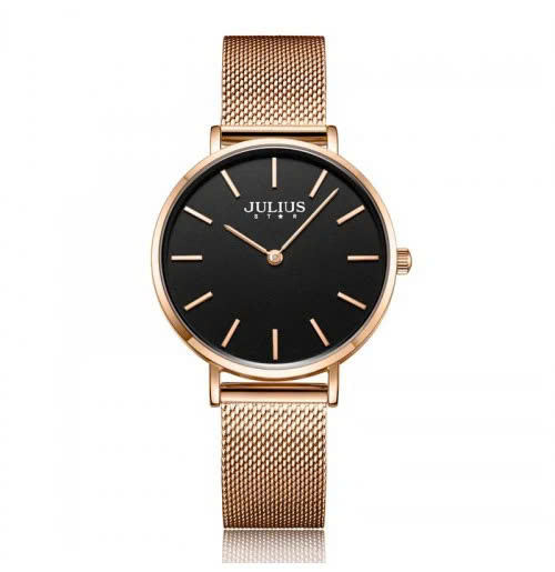 Combo Đồng Hồ Nữ JS-027C Julius Star Kính Sapphire Hàn Quốc + Ví ESME