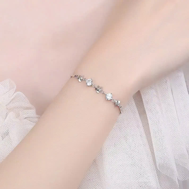 Vòng Tay ESME ES160KC Kim Cương Đá Moissanite Bạc 925 Xi Kim 5 lớp