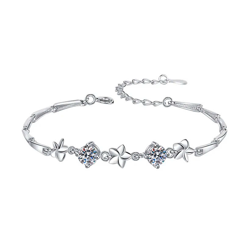 Vòng Tay ESME ES160KC Kim Cương Đá Moissanite Bạc 925 Xi Kim 5 lớp