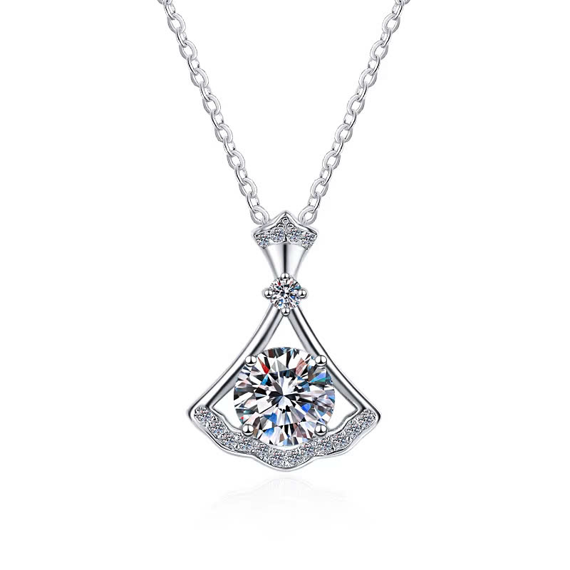 Dây Chuyền ESME ES163KC Kim Cương Đá Moissanite Bạc 925 Xi Kim 5 lớp