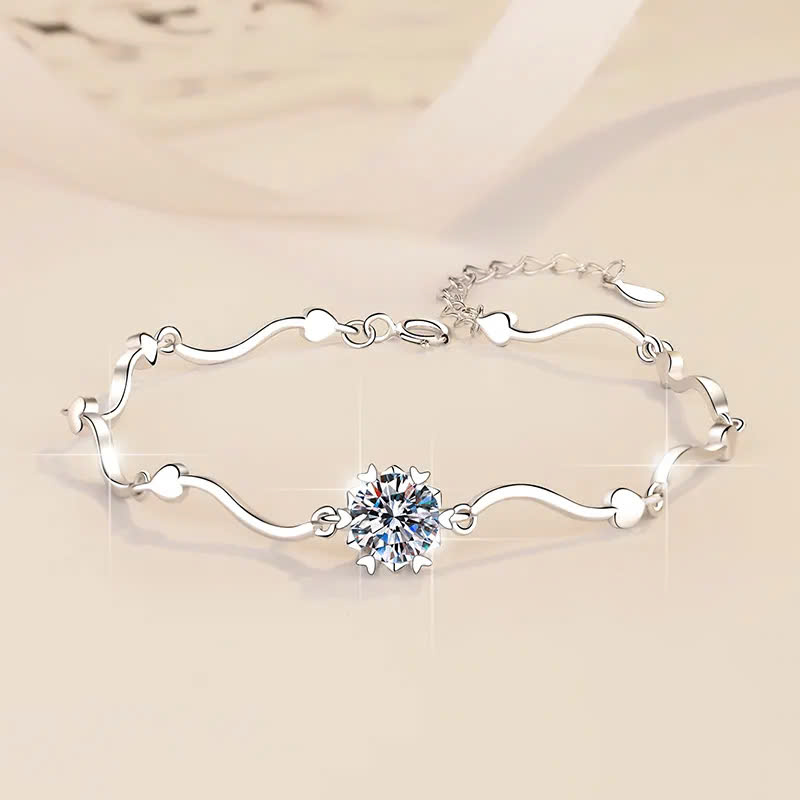 Vòng Tay ESME ES164AKC Kim Cương Đá Moissanite Bạc 925 Xi Kim 5 lớp