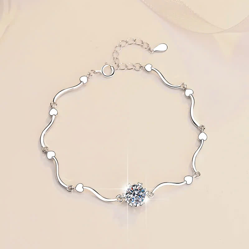 Vòng Tay ESME ES164AKC Kim Cương Đá Moissanite Bạc 925 Xi Kim 5 lớp
