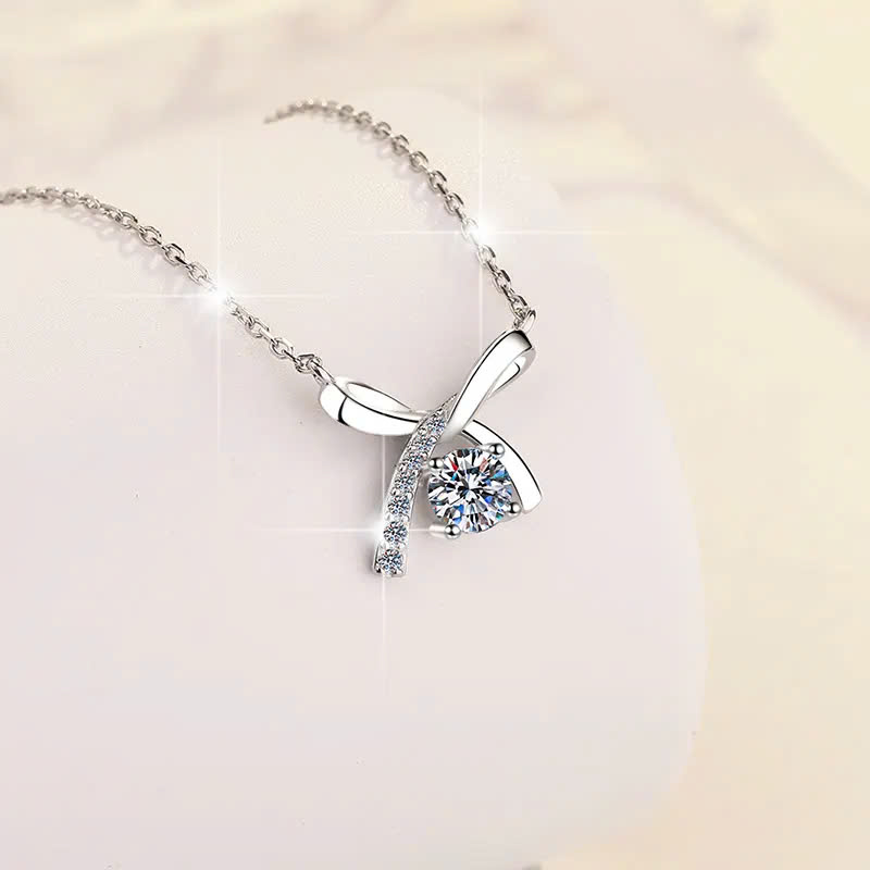 Dây Chuyền ESME ES165KC Kim Cương Đá Moissanite Bạc 925 Xi Kim 5 lớp