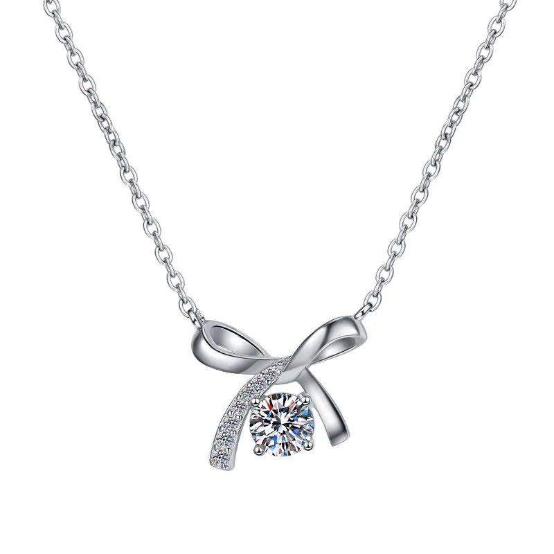 Dây Chuyền ESME ES165KC Kim Cương Đá Moissanite Bạc 925 Xi Kim 5 lớp