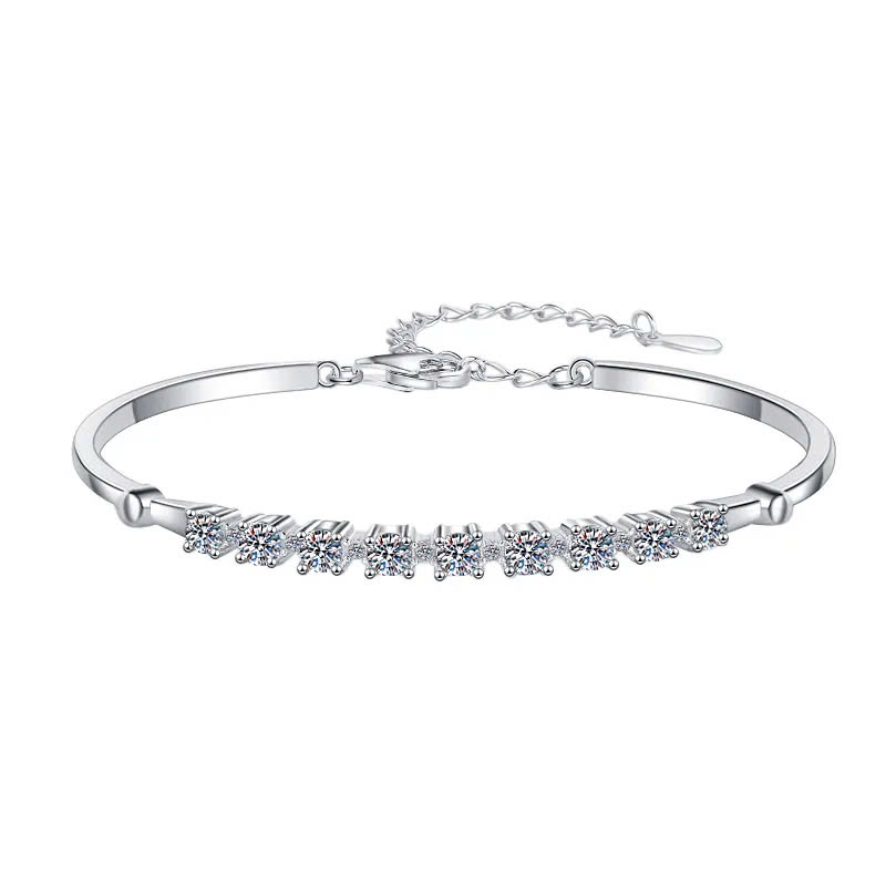 Vòng Tay ESME ES169AKC Kim Cương Đá Moissanite Bạc 925 Xi Kim 5 lớp