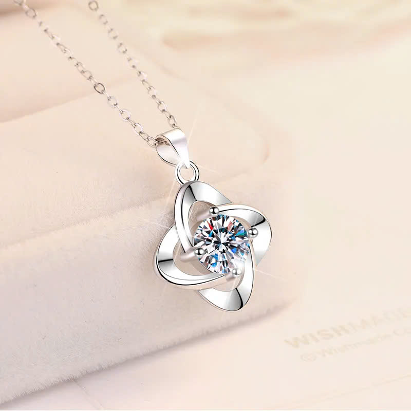 Dây Chuyền ESME ES170AKC Kim Cương Đá Moissanite Bạc 925 Xi Kim 5 lớp