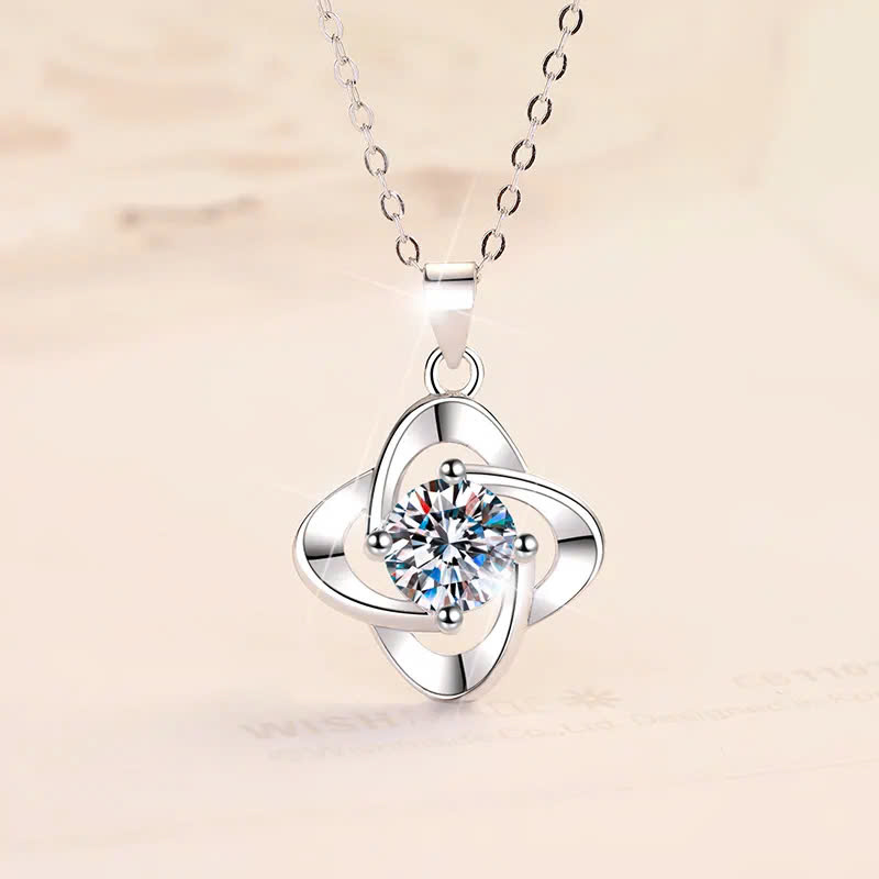 Dây Chuyền ESME ES170AKC Kim Cương Đá Moissanite Bạc 925 Xi Kim 5 lớp