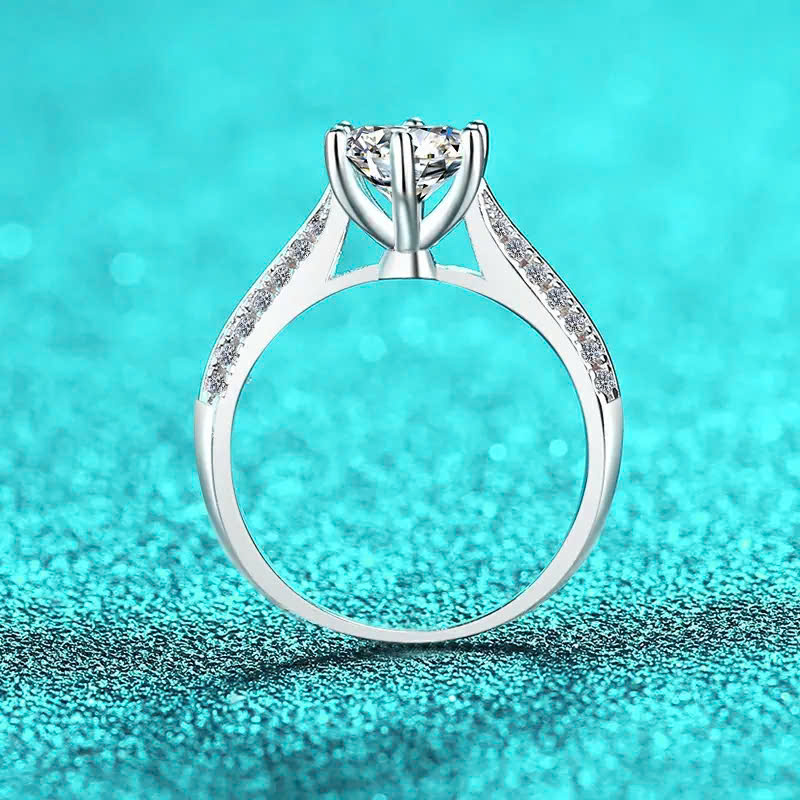 Nhẫn ESME ES178AKC Kim Cương Đá Moissanite Bạc 925 Xi Kim 5 lớp