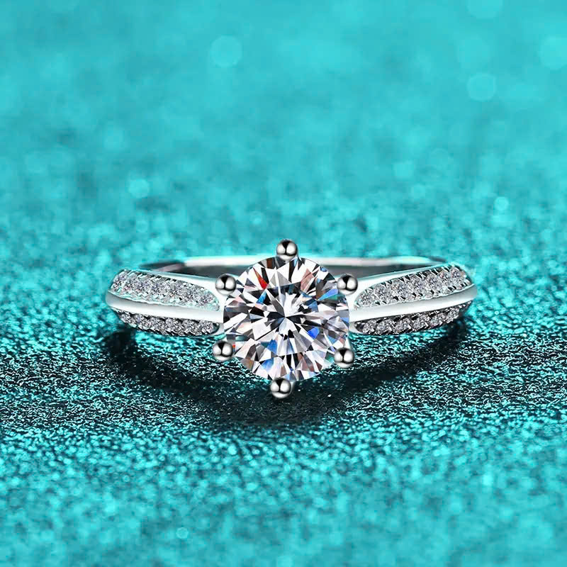 Nhẫn ESME ES178AKC Kim Cương Đá Moissanite Bạc 925 Xi Kim 5 lớp
