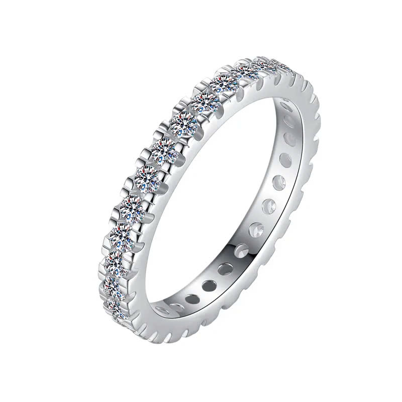 Nhẫn ESME ESJZ024 Kim Cương Đá Moissanite Bạc 925 Xi Kim 5 lớp