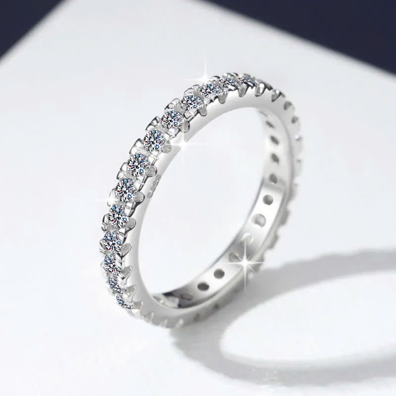 Nhẫn ESME ESJZ024 Kim Cương Đá Moissanite Bạc 925 Xi Kim 5 lớp