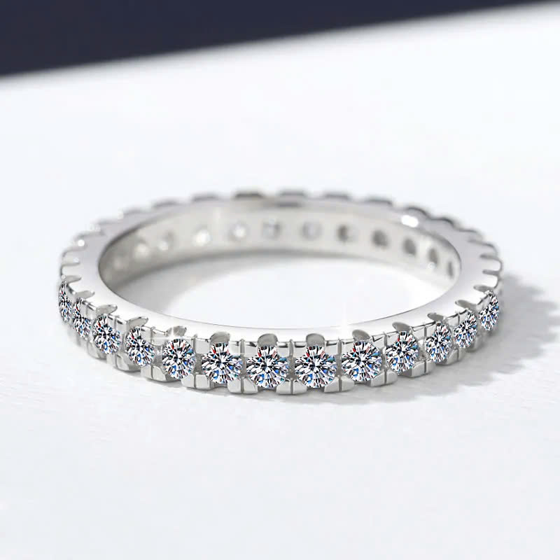 Nhẫn ESME ESJZ024 Kim Cương Đá Moissanite Bạc 925 Xi Kim 5 lớp