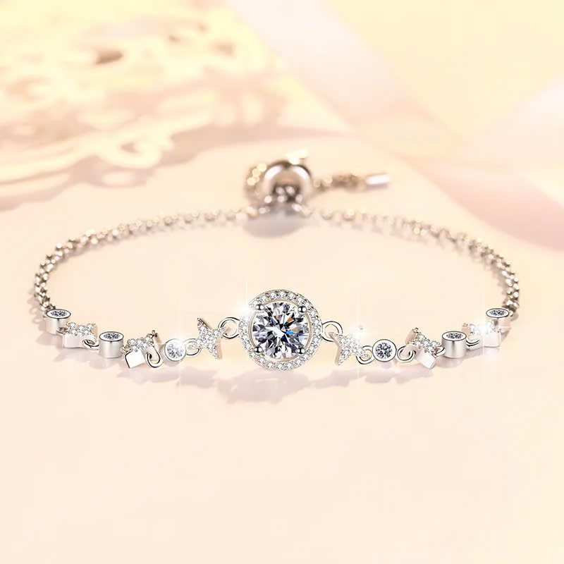Vòng Tay ESME  ESSL006 Kim Cương Đá Moissanite Bạc 925 Xi Kim 5 lớp