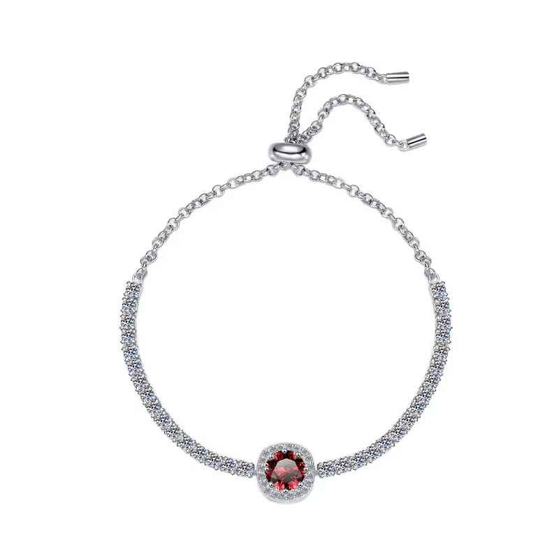 Vòng Tay ESME ESSL007 Kim Cương Đá Moissanite Bạc 925 Xi Kim 5 lớp