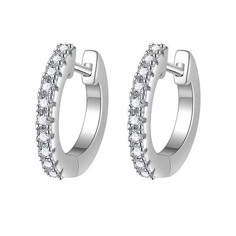 Bông Tai ESME ESES058  Kim Cương Đá Moissanite Bạc 925 Xi Kim 5 lớp