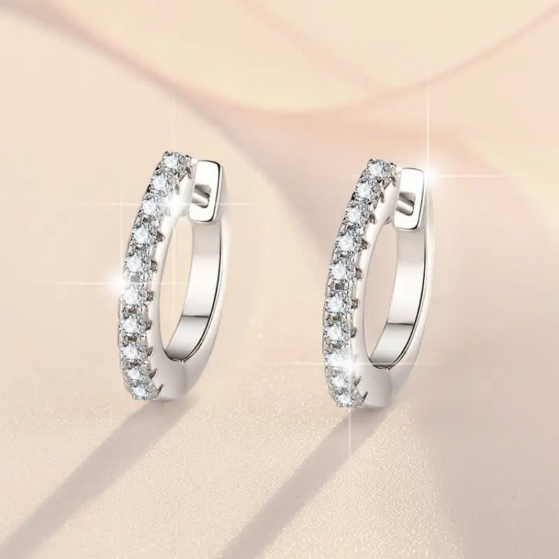 Bông Tai ESME ESES058  Kim Cương Đá Moissanite Bạc 925 Xi Kim 5 lớp