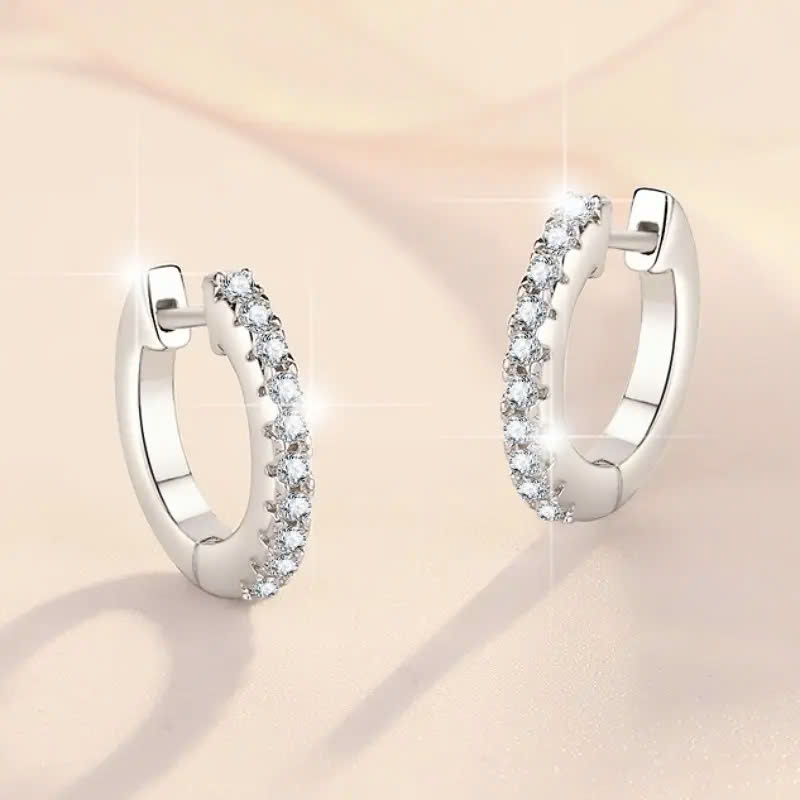 Bông Tai ESME ESES058  Kim Cương Đá Moissanite Bạc 925 Xi Kim 5 lớp