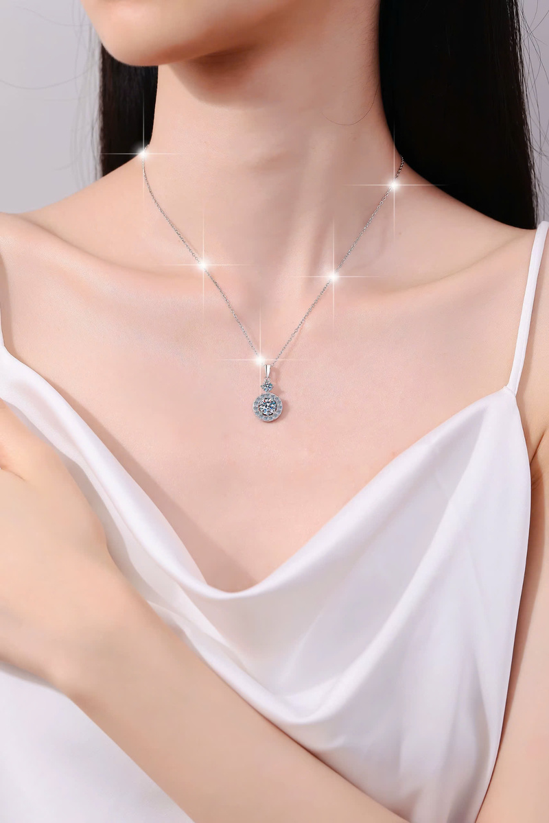 Dây Chuyền ESME ESHK022 Kim Cương Đá Moissanite Bạc 925 Xi Kim 5 lớp