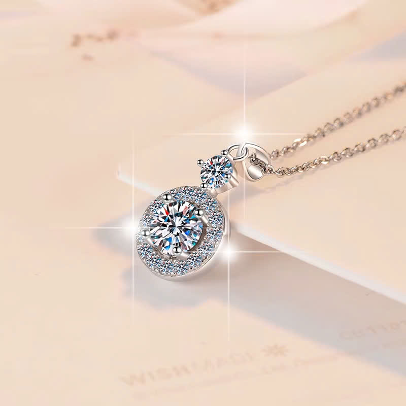 Dây Chuyền ESME ESHK022 Kim Cương Đá Moissanite Bạc 925 Xi Kim 5 lớp