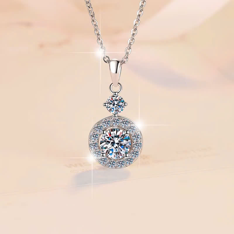 Dây Chuyền ESME ESHK022 Kim Cương Đá Moissanite Bạc 925 Xi Kim 5 lớp