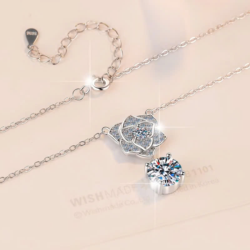 Dây Chuyền ESME ESHK034 Kim Cương Đá Moissanite Bạc 925 Xi Kim 5 lớp