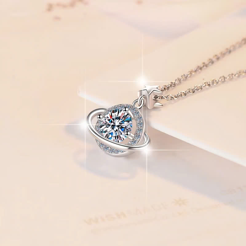 Dây Chuyền ESME ESHK077 Kim Cương Đá Moissanite Bạc 925 Xi Kim 5 lớp