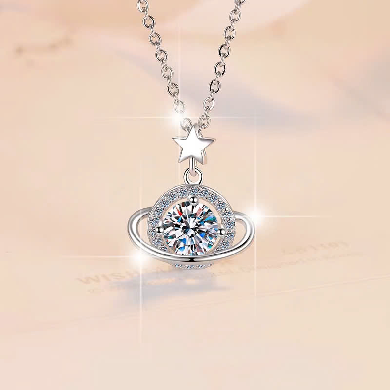Dây Chuyền ESME ESHK077 Kim Cương Đá Moissanite Bạc 925 Xi Kim 5 lớp