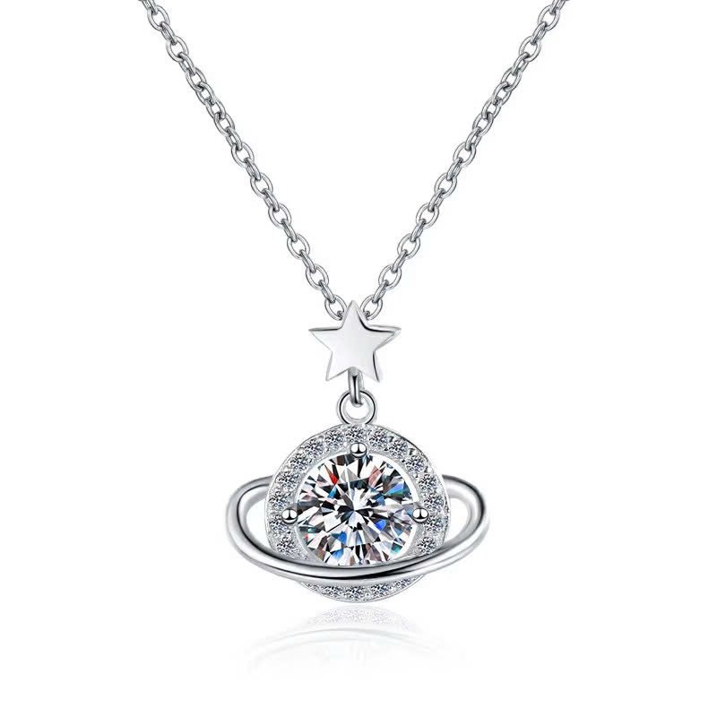 Dây Chuyền ESME ESHK077 Kim Cương Đá Moissanite Bạc 925 Xi Kim 5 lớp