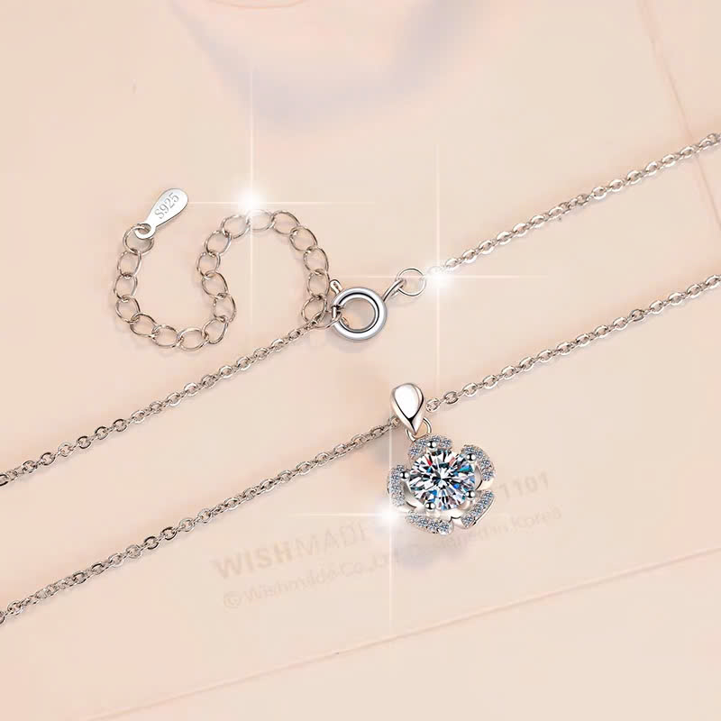 Dây Chuyền ESME ESHK076 Kim Cương Đá Moissanite Bạc 925 Xi Kim 5 lớp