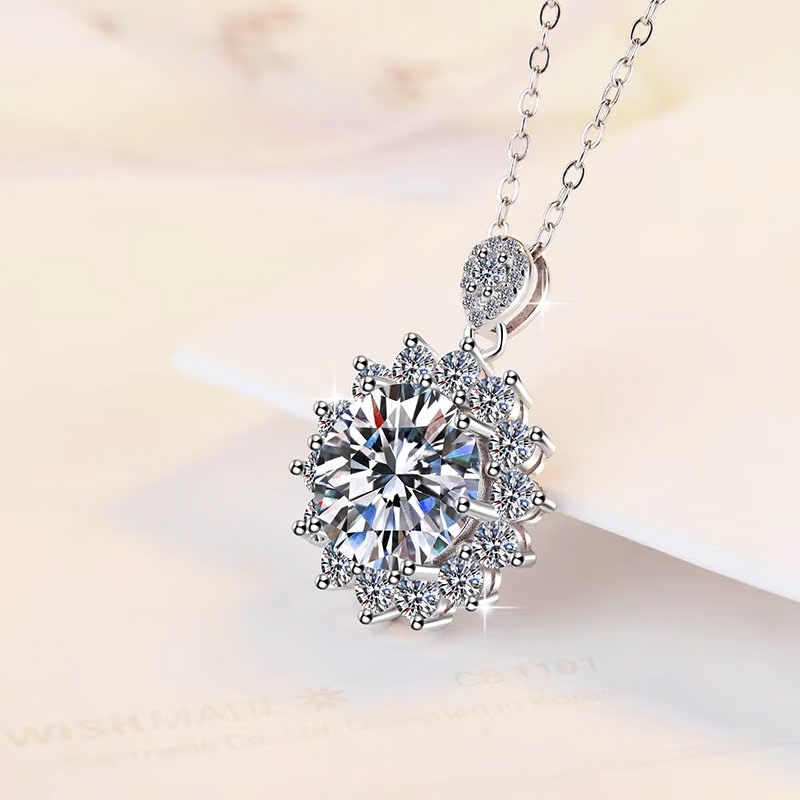 Dây Chuyền ESME ESHK075 Kim Cương Đá Moissanite Bạc 925 Xi Kim 5 lớp
