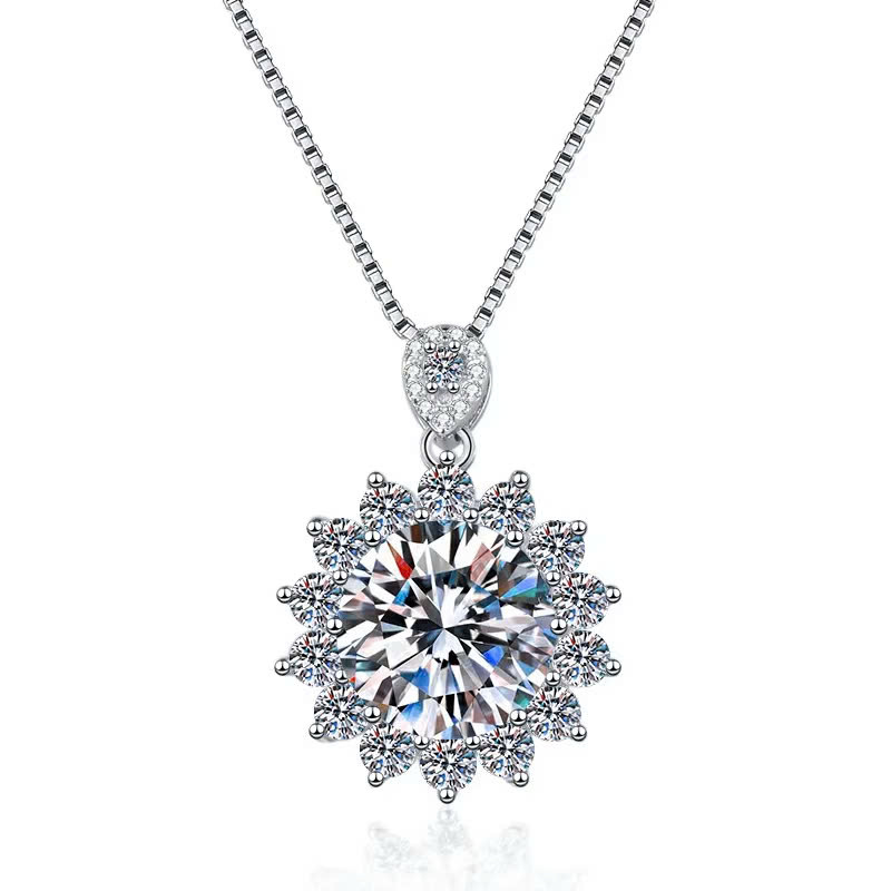 Dây Chuyền ESME ESHK075 Kim Cương Đá Moissanite Bạc 925 Xi Kim 5 lớp