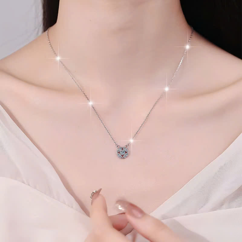 Dây Chuyền ESME ESHK072 Kim Cương Đá Moissanite Bạc 925 Xi Kim 5 lớp