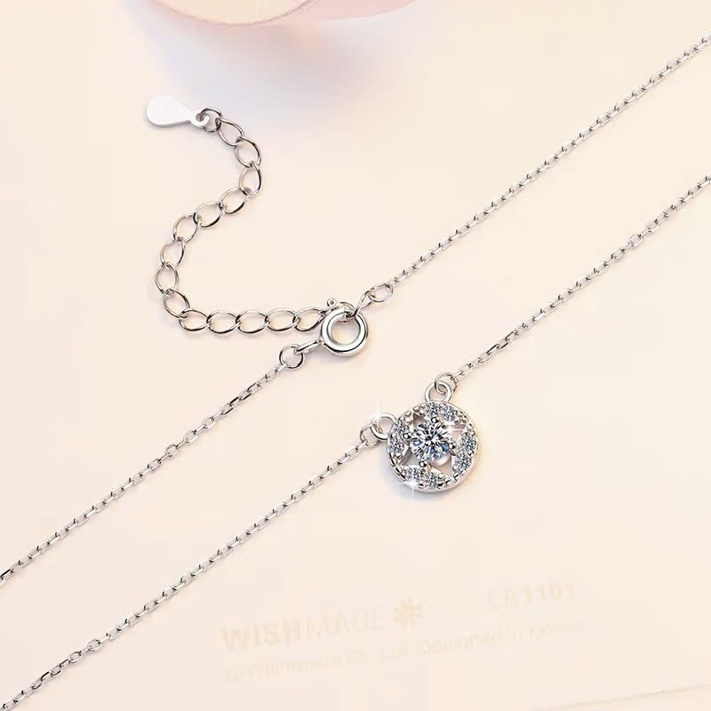 Dây Chuyền ESME ESHK072 Kim Cương Đá Moissanite Bạc 925 Xi Kim 5 lớp