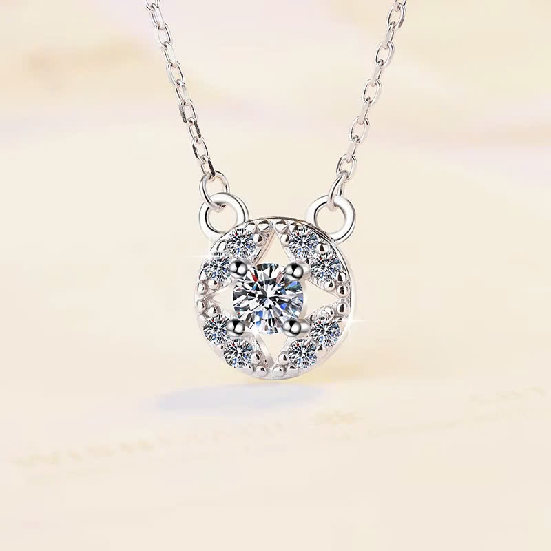 Dây Chuyền ESME ESHK072 Kim Cương Đá Moissanite Bạc 925 Xi Kim 5 lớp