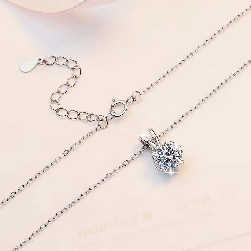 Dây Chuyền ESME ESHK074 Kim Cương Đá Moissanite Bạc 925 Xi Kim 5 lớp