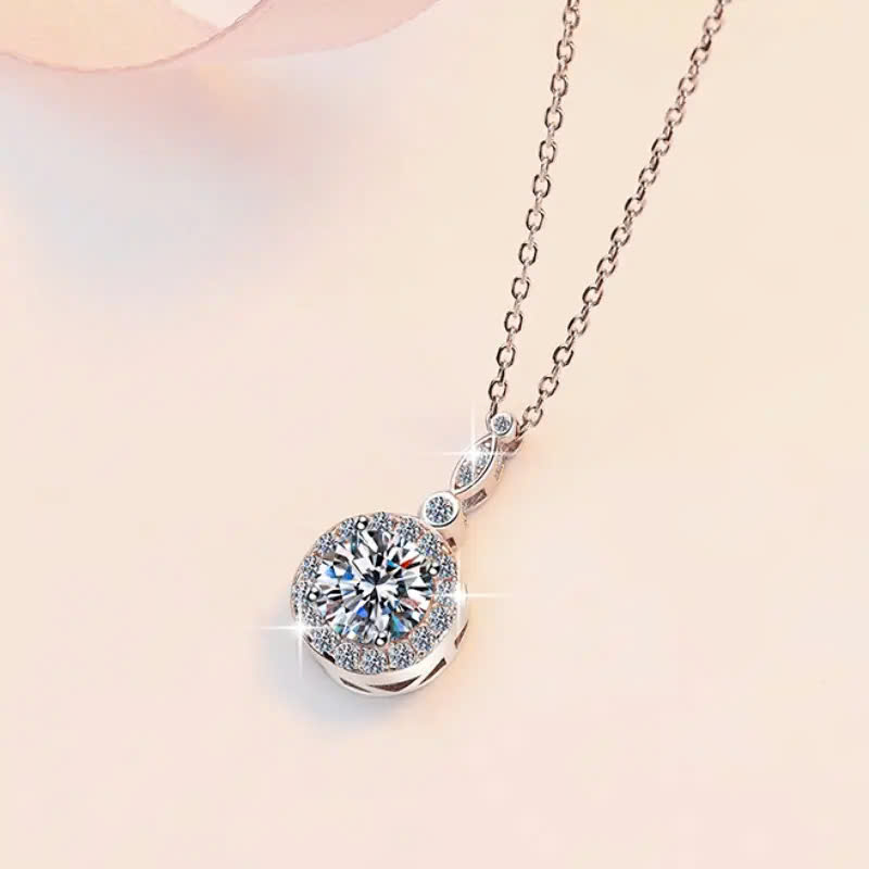 Dây Chuyền ESME ESHK070 Kim Cương Đá Moissanite Bạc 925 Xi Kim 5 lớp