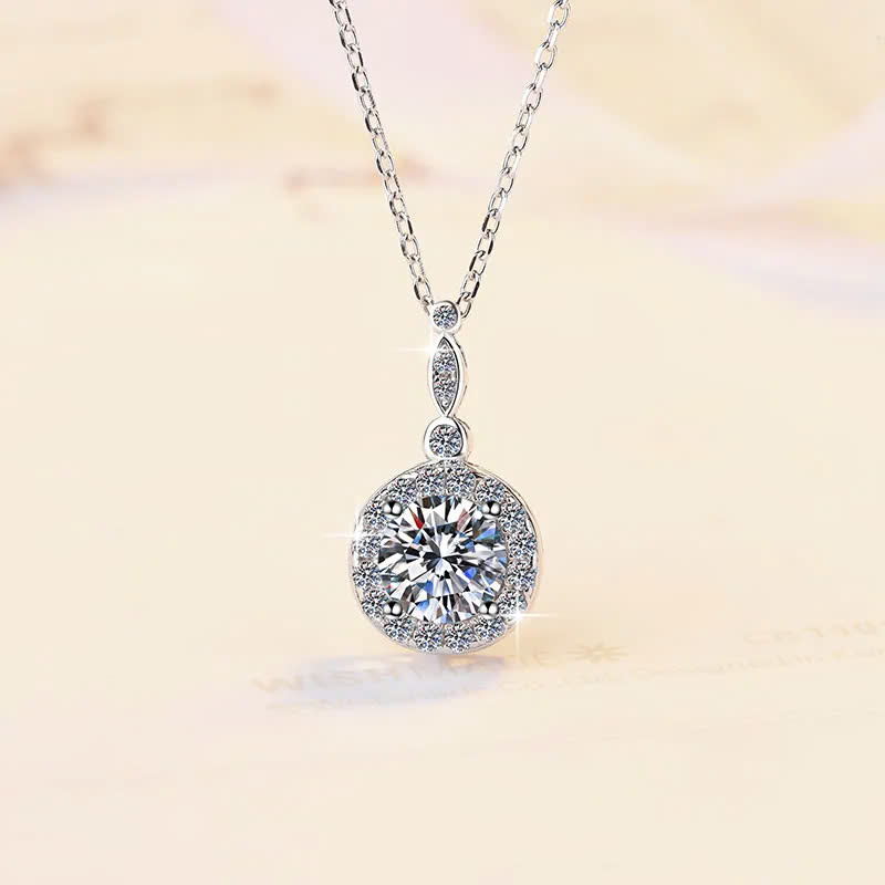 Dây Chuyền ESME ESHK070 Kim Cương Đá Moissanite Bạc 925 Xi Kim 5 lớp