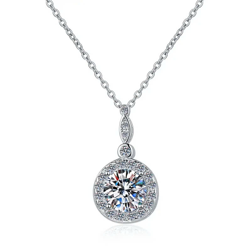 Dây Chuyền ESME ESHK070 Kim Cương Đá Moissanite Bạc 925 Xi Kim 5 lớp