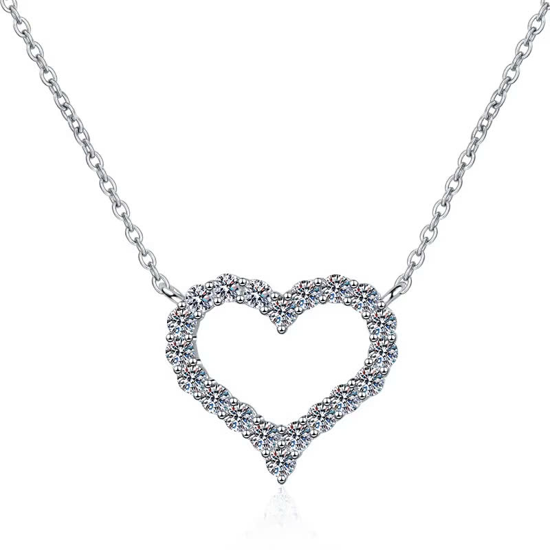Dây Chuyền ESME ESHK069 Kim Cương Đá Moissanite Bạc 925 Xi Kim 5 lớp