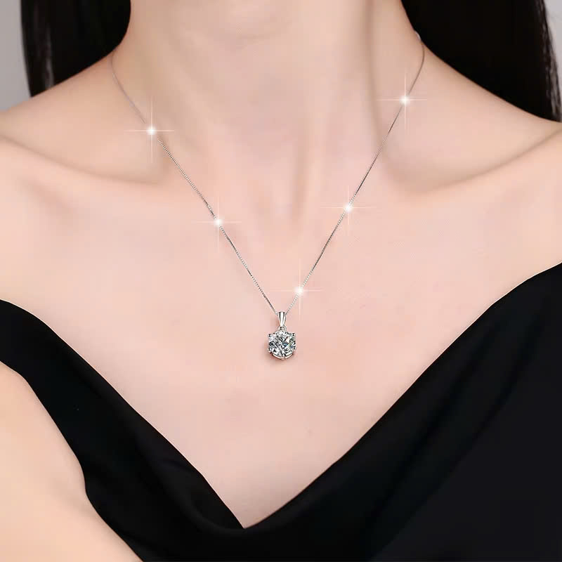 Dây Chuyền ESME ESHK046 Kim Cương Đá Moissanite Bạc 925 Xi Kim 5 lớp