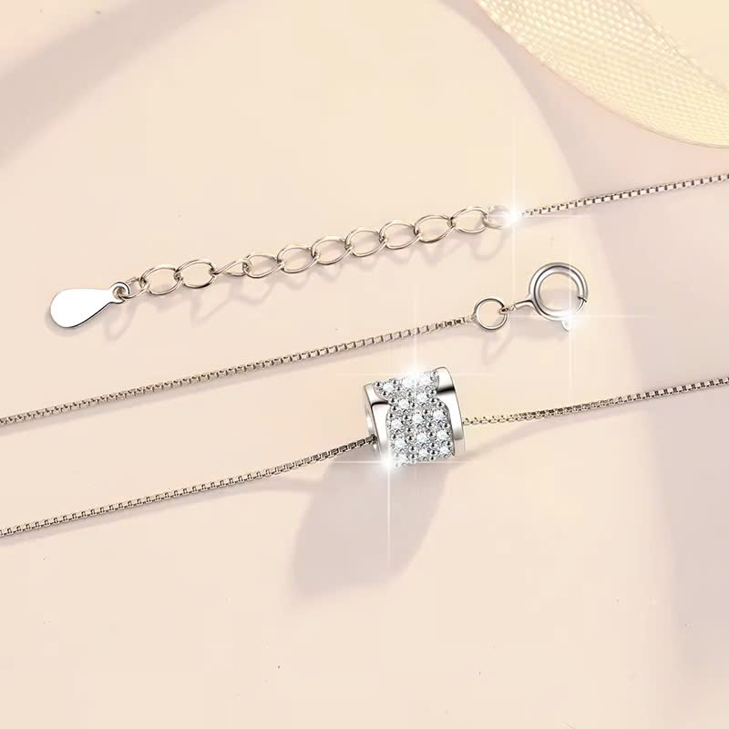 Dây Chuyền ESME ESHK054 Kim Cương Đá Moissanite Bạc 925 Xi Kim 5 lớp