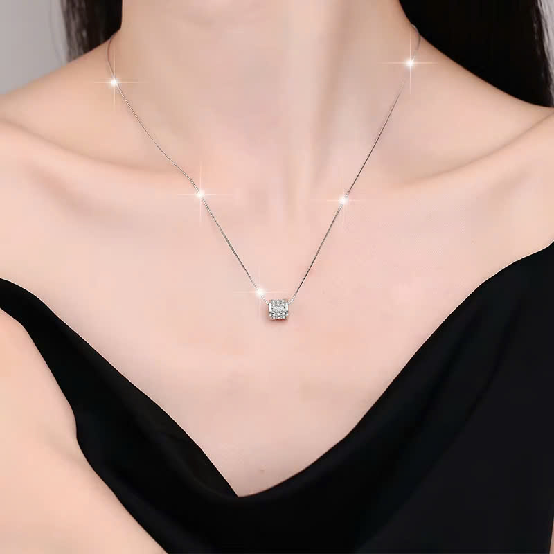 Dây Chuyền ESME ESHK054 Kim Cương Đá Moissanite Bạc 925 Xi Kim 5 lớp