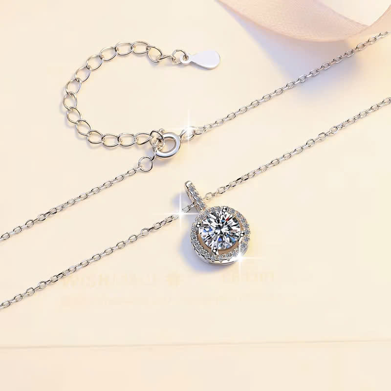 Dây Chuyền ESME ESHK065 Kim Cương Đá Moissanite Bạc 925 Xi Kim 5 lớp