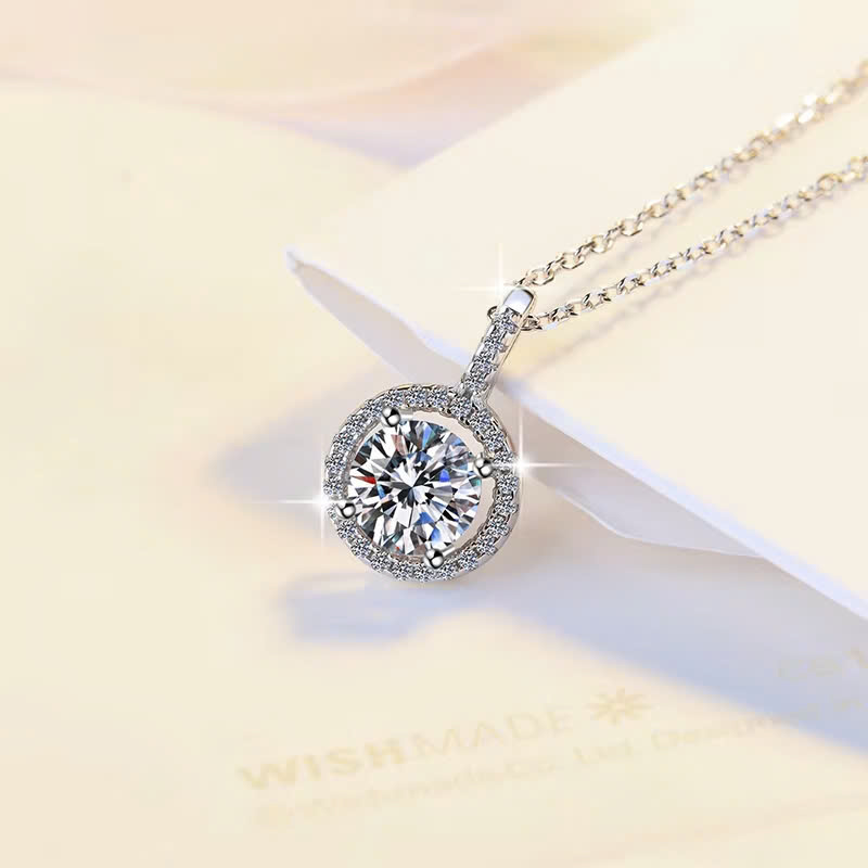 Dây Chuyền ESME ESHK065 Kim Cương Đá Moissanite Bạc 925 Xi Kim 5 lớp