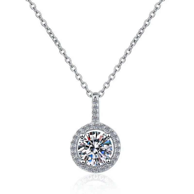 Dây Chuyền ESME ESHK065 Kim Cương Đá Moissanite Bạc 925 Xi Kim 5 lớp