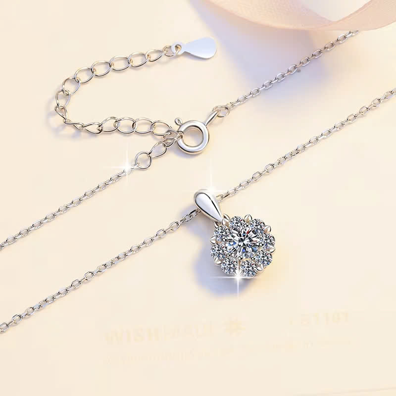 Dây Chuyền ESME ESHK063 Kim Cương Đá Moissanite Bạc 925 Xi Kim 5 lớp