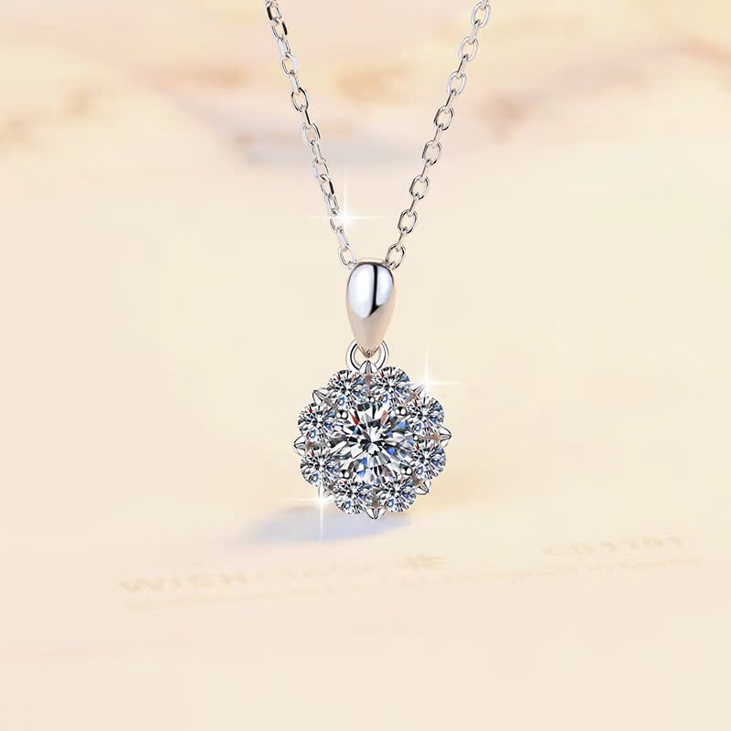 Dây Chuyền ESME ESHK063 Kim Cương Đá Moissanite Bạc 925 Xi Kim 5 lớp